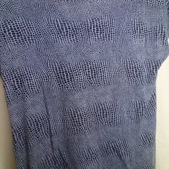 Michael Michael Kors Shirt Women S Short Sleeve Stretch Animal Print Blue Black - Picture 2 of 14
